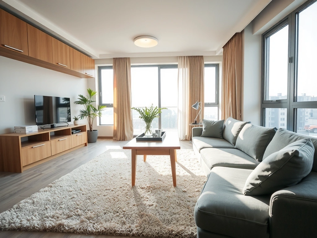 A clean, modern Ankara living room interior