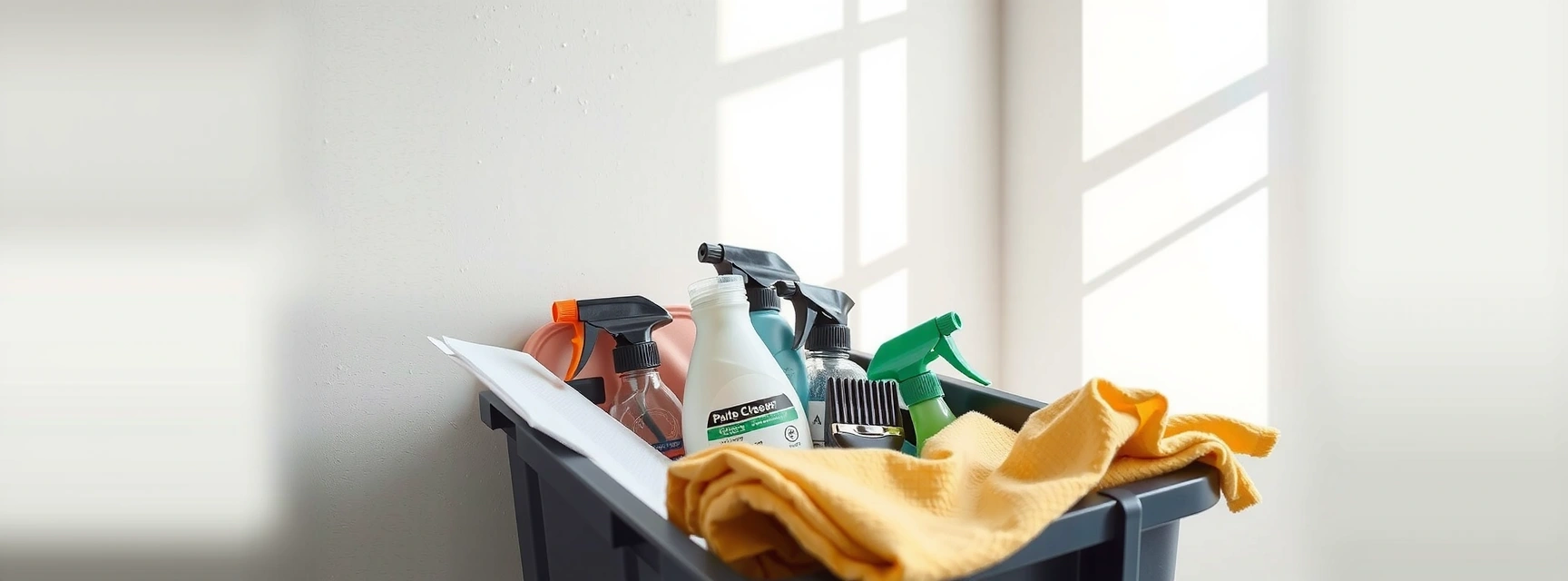 Organized professional cleaning supplies